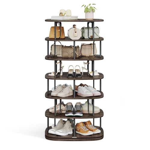 VASAGLE 7-Tier Rotating Shoe Rack Organizer Tower