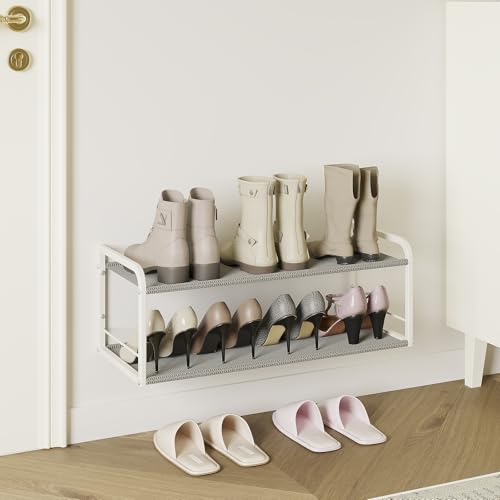 Wall Mounted Non-Slip Shoe Rack Organizer