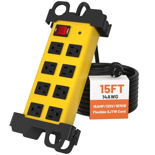 8 Outlet Heavy Duty Metal Surge Protector Power Strip