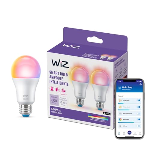 2 Pack WiZ Smart LED Light Bulbs, Motion, Voice