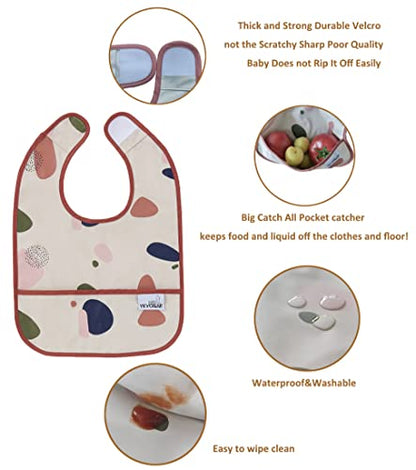 3 Pack Baby Feeding Bibs Waterproof Washable