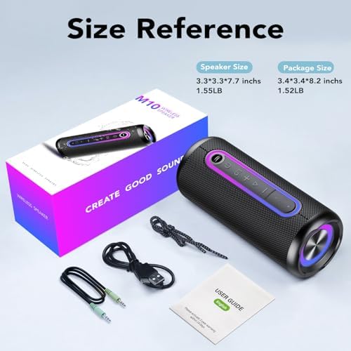 Portable Bluetooth Speakers, IPX7 Waterproof Speaker Bluetooth Wireless, 30W Loud Stereo Sound, 30H Playtime, RGB Lights, TWS Pairing, Portable Speaker Bluetooth 5.4 for Outdoor/Home/Party, Gift Ideas