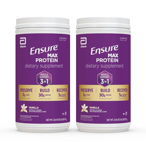 2 Pack Ensure Max Protein Creatine Powder Drink Mix (OU-D)