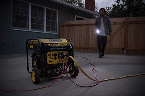 Champion Power Equipment 8750-Watt Electric Start Home Backup Portable Open Frame Inverter Generator with Quiet Technology