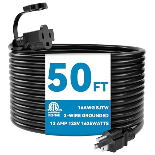 50 Foot Outdoor 16AWG SJTW Extension Cord