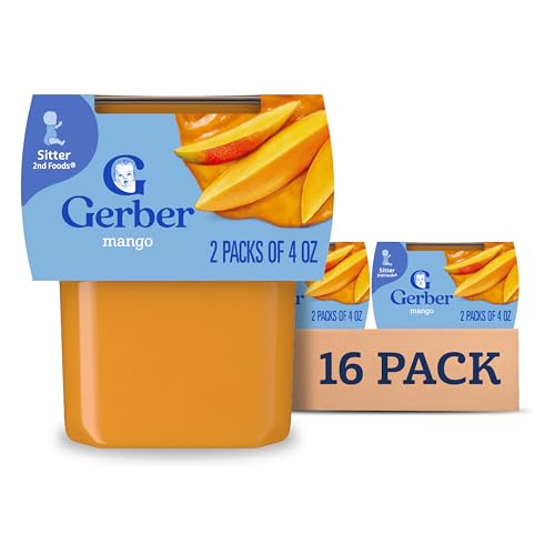 8 Pack Gerber Mango Baby Food Puree Tubs