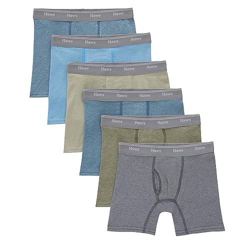 6 Pack Hanes Boys Cotton Boxer Briefs