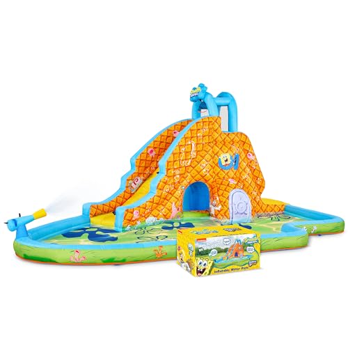 Spongebob Inflatable Water Slide Park with Climbing Wall