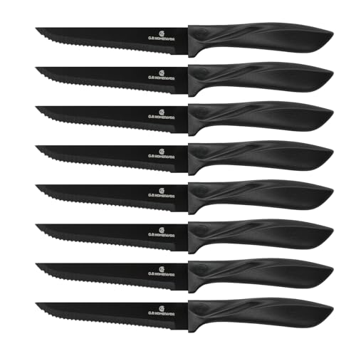 8 Piece Steak Knife Set Stainless Steel Serrated