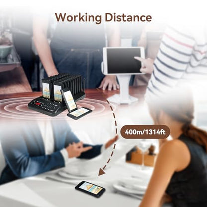 Retekess Restaurant Pager System with 20 Buzzers