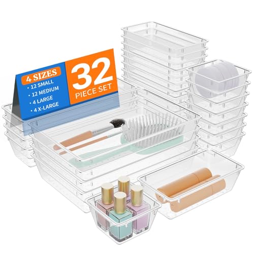 32 Piece Drawer Organizer Tray Set