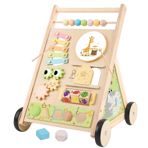 Wooden Baby Walker Push Toy Montessori Activity Center