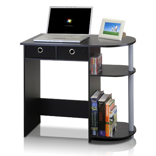 Laptop Computer Desk with 2 Drawer Bins