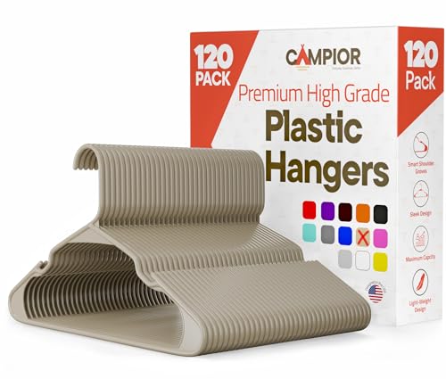 120 Pack Plastic Non-Slip Clothes Hangers