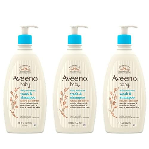 3 Pack Aveeno Baby Gentle Body Wash & Shampoo