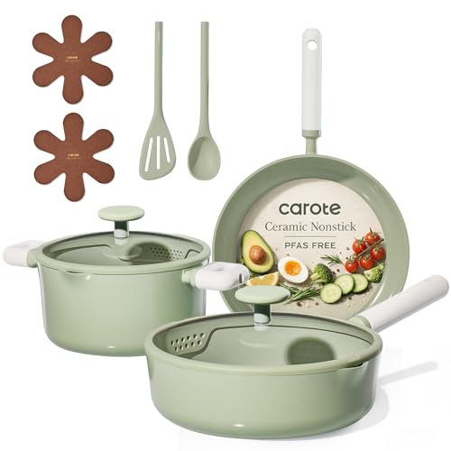 9 Piece Nonstick Ceramic Pots and Pans Set