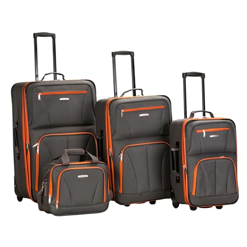 4 Piece Expandable Softside Upright Luggage Set