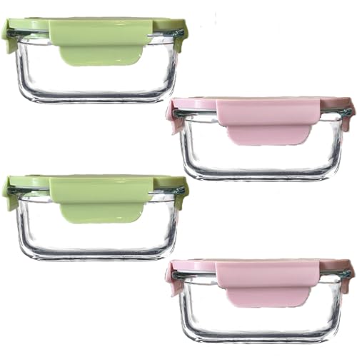 2 Pack 16oz Glass Food Storage Containers