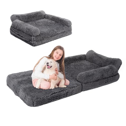 57" Foldable Human Dog Bed, Orthopedic Memory Foam
