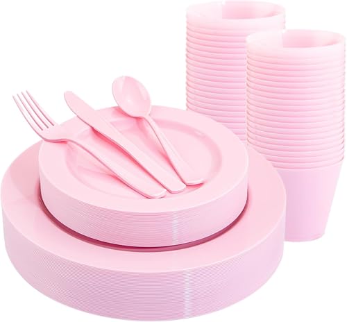 150 Piece Disposable Plastic Dinnerware Set