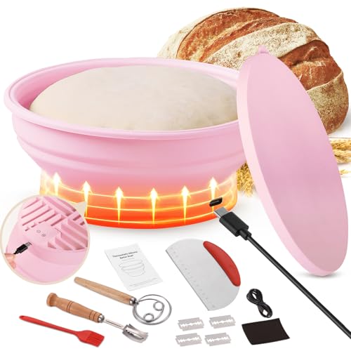 Electric Heated Sourdough Bread Proofing Basket Set