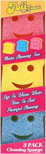 3 Pack Toast Shaped Kitchen Dish Scrub Sponges