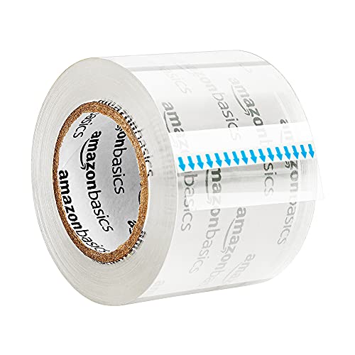 Amazon Basics Heavy Duty Packaging Tape with Dispenser for Shipping, Clear, Packing and Moving Supplies, 1.88" x 22.2 yds, 4.6 x 2.2 x 2.6 inches, 6 Count (Pack of 1) with Dispensers