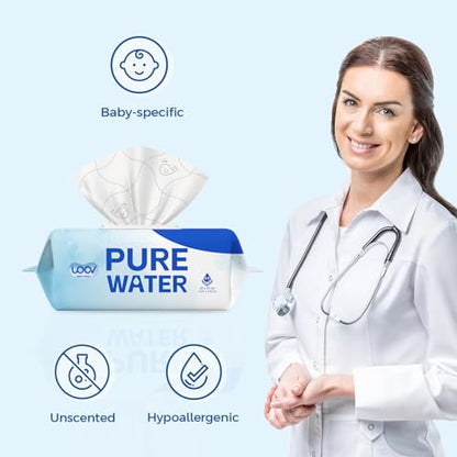 384 Count Hypoallergenic Baby Wipes for Sensitive Skin