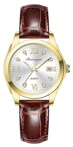 Vintage Roman Numeral Leather Quartz Dress Watch