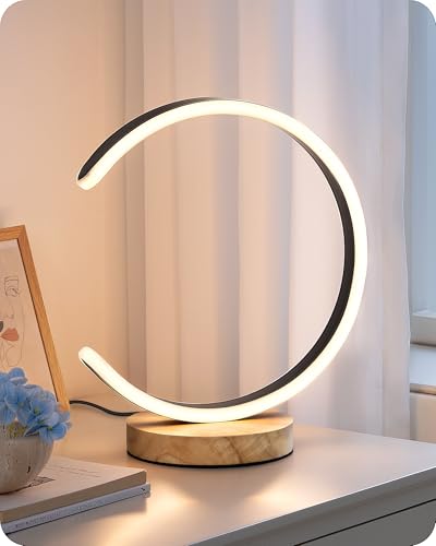 Dimmable C-Shaped LED Bedside Table Lamp