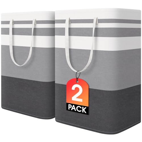 2 Pack Large Collapsible Laundry Baskets with Handles
