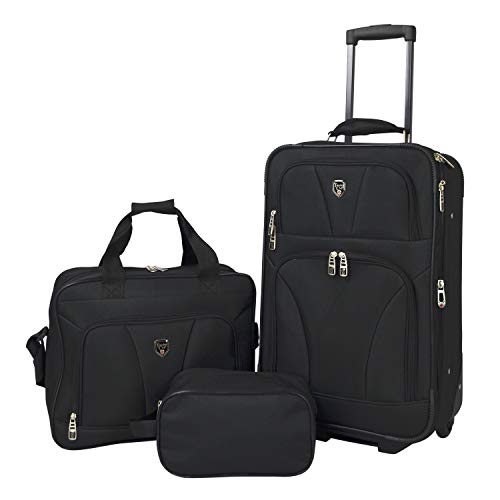 3 Piece Expandable Luggage Set with Tote and Dopp