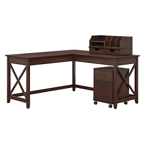 Bush Furniture L Shaped Desk with File Cabinet Organizers
