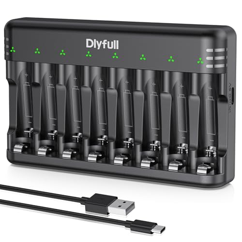 8 Bay AA AAA Battery Charger USB-C Fast Charging