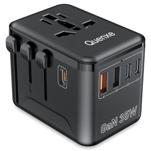 Universal Travel Adapter, 35W Fast Charging, 5 USB Ports