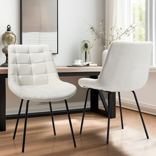2 Pack Velvet Tufted Dining Accent Chairs Upholstered