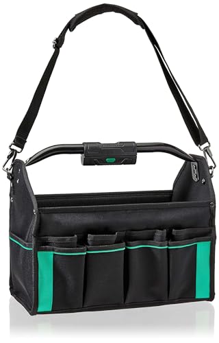 30 Pocket Amazon Basics Lighted Tool Tote Bag