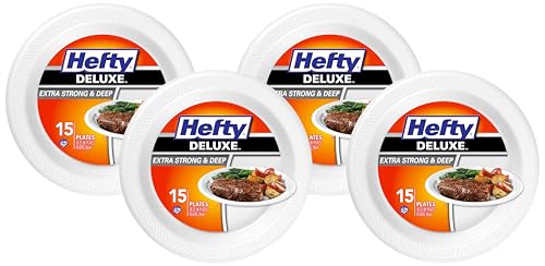 4 Pack Hefty Extra Strong Deep Foam Plates