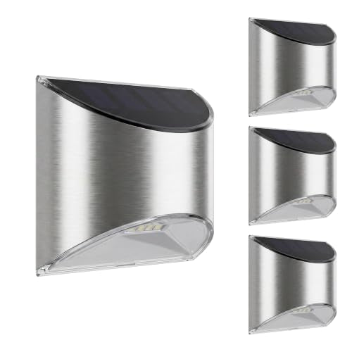 4 Pack Solar LED Outdoor Fence Wall Lights