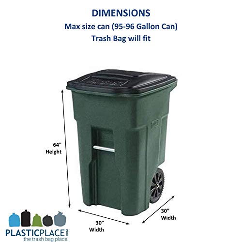 Plasticplace Heavy Duty Trash Bags, 95-96 Gallon