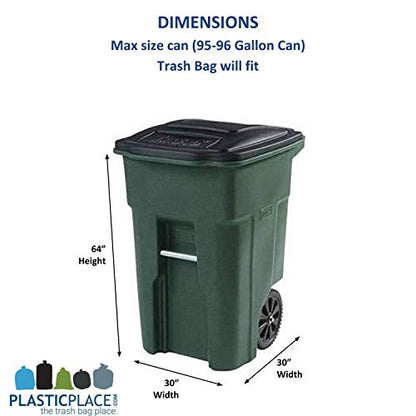 Plasticplace Heavy Duty Trash Bags, 95-96 Gallon