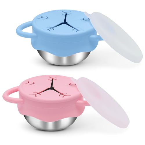 2 Pack 13.5oz Stainless Steel Toddler Snack Cups