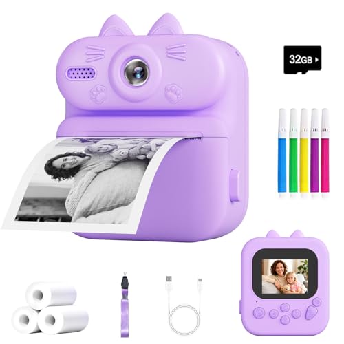 32GB Kids Instant Print Camera with Lanyard Gift