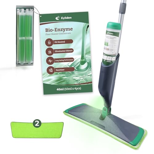 Spray Mop with Bio-Enzyme Cleaner and 2 Pads