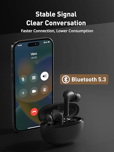 Gsoemon Active Noise Cancelling Wireless Earbuds, Bluetooth 5.3 Headphones, Enhanced Bass, 35dB Noise Cancelling Earphones, Waterproof, Pass-Through Mode, 4 Mic ENC, 3 EQ Quick Charging