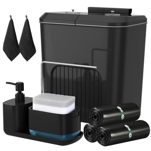 3.9 Gallon Hanging Trash Can Bathroom Kitchen Set