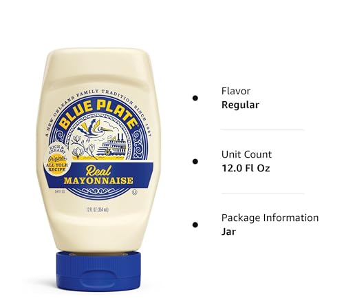 Blue Plate Real Mayonnaise, 12 Fl Oz Squeeze Bottle (Pack of 6)