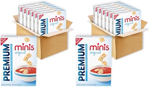 12 Pack Premium Mini Saltine Crackers, 11 oz Boxes