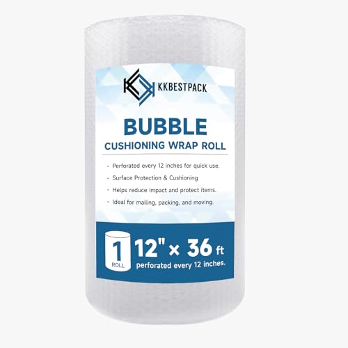 6 Pack Bubble Cushioning Wrap Rolls, Perforated 12-Inch