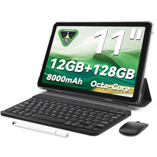 11-Inch Android Tablet with Keyboard and 128GB Storage